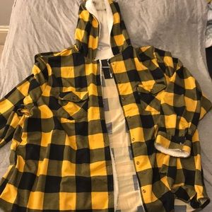 Yellow plaid shirt with Sherpa lining